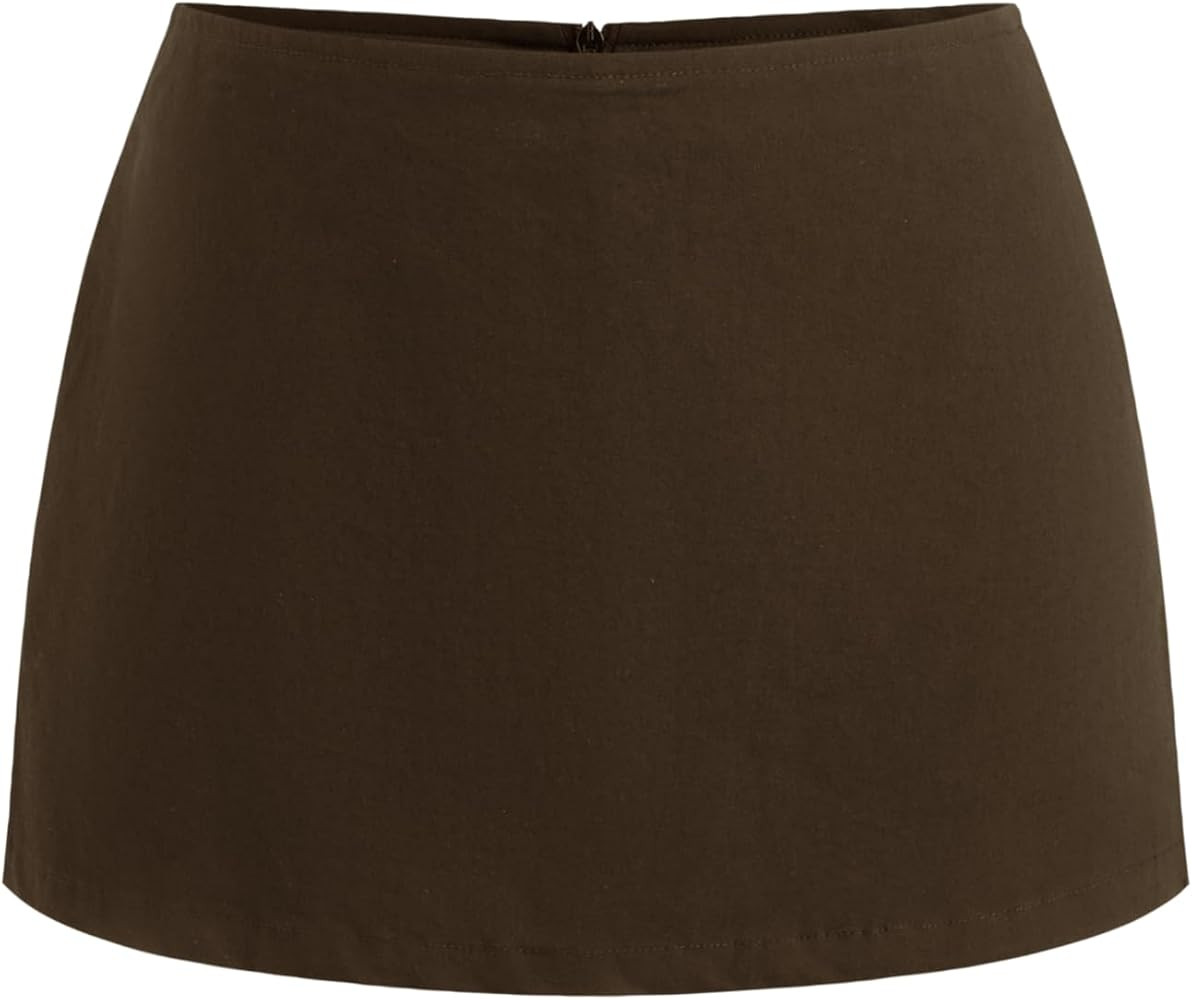 CIDER Skort Low Waist Mini Skirt Split Hem Short Denim Skort Skirts for Women Casual Mini Skirts | Amazon (US)