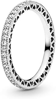 Pandora Signature Bague Cœurs Scintillement en argent avec zircones cubiques transparentes | Amazon (FR)