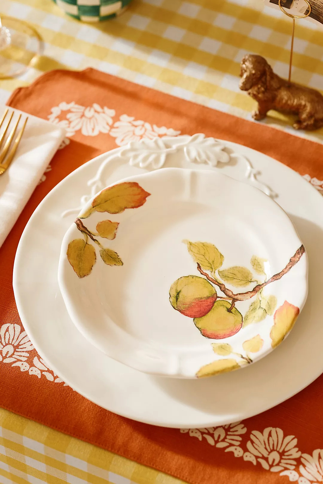 Demeter Embroidered Cotton Placemat | Anthropologie (US)