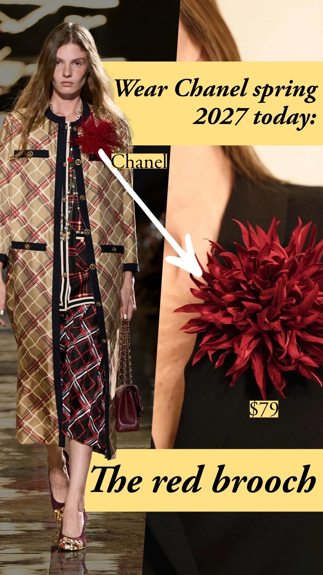 Chanel SS27, rebuilt from pieces that last and organized by look, in slide order. A few notes: COS checked skirt: size up. J.Crew Barn Jacket: I sized down to XS. Frame blouse: $100 off with code OCTSG. J.Crew's upgraded grade-A cashmere is new this fall, so I don't have longevity notes yet. I can share it feels a lot softer than last year's.