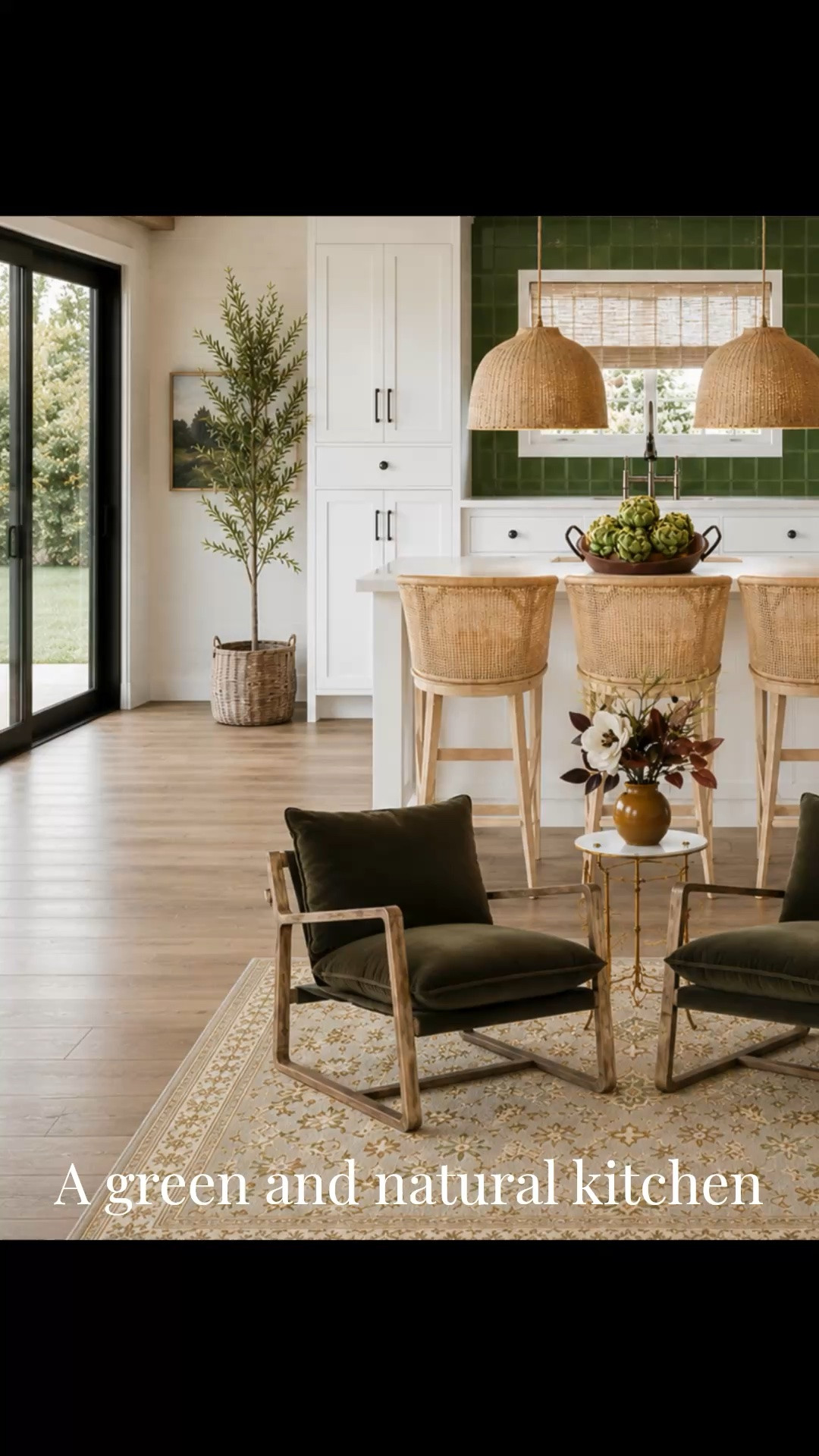 Loving this earthy kitchen design! Organic material with pips of green

#LTKdayinmylife #LTKHome #LTKSaleAlert