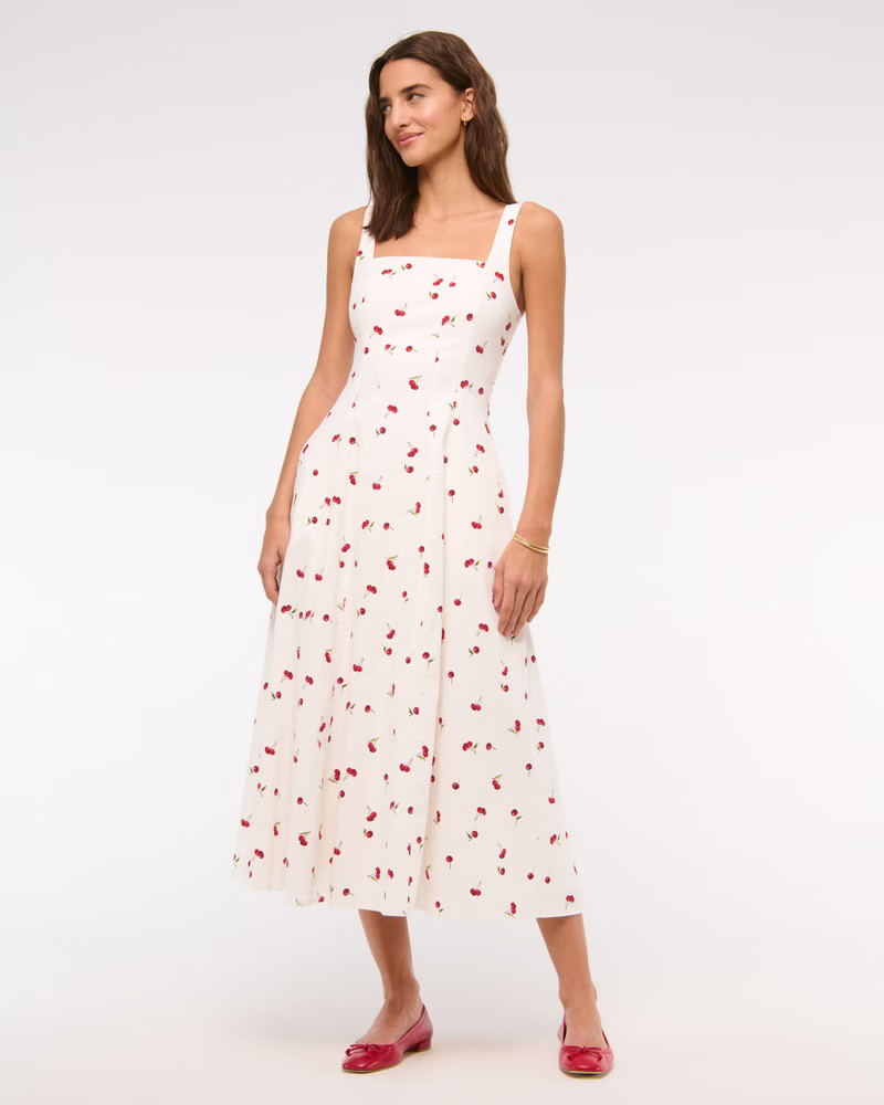 Women's The A&F Mila Stretch Midi Dress | Women's Dresses & Jumpsuits | Abercrombie.com | Abercrombie & Fitch (UK)