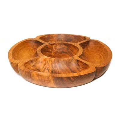 Flower Sectional Teak Wood Platter | Wayfair North America