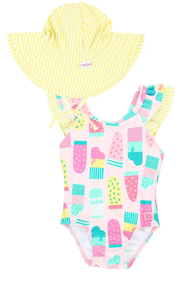Ice Cream Social One-Piece Swimsuit & Hat Set | Nordstrom