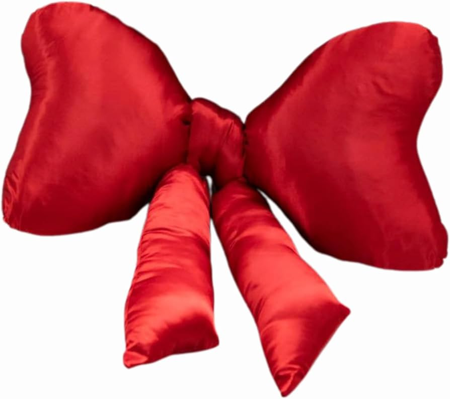 Bow Pillow - Big Bow Throw Pillow - Bow Shaped Pillow - Silky Satin - Coquette Decor - Bow Room D... | Amazon (US)