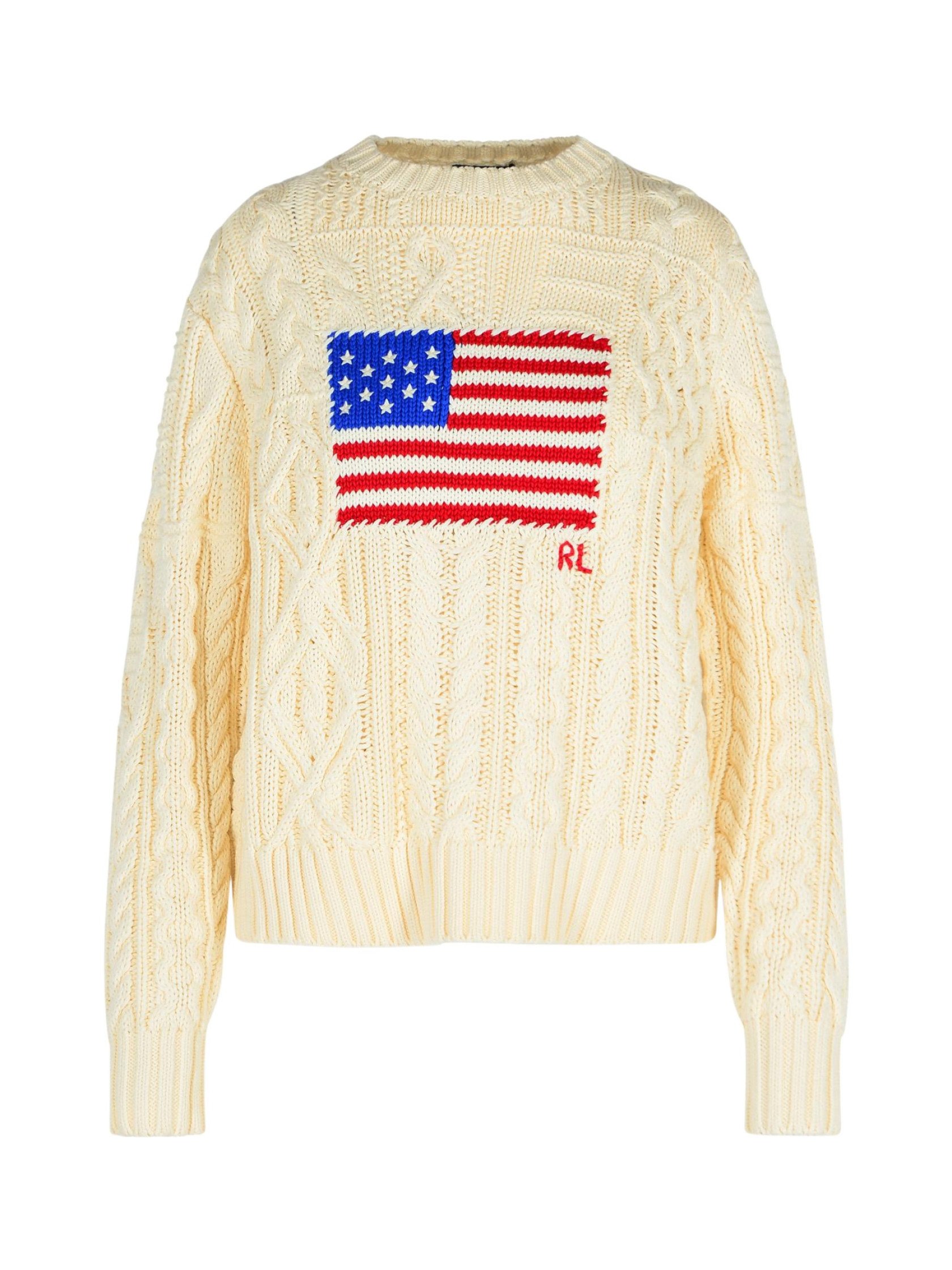 Polo Ralph Lauren Aran Knit Flag Jumper | Senser US