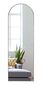 CONGUILIAO 65''x22'' Full Length Mirror, Arched Mirror, Floor Mirror with Stand, Full Body Mirror, W | Amazon (US)