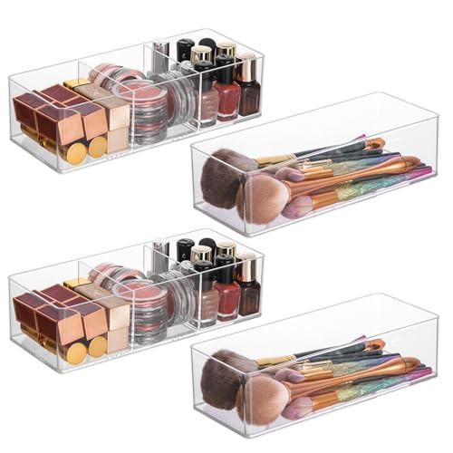 LONTOHCE Acrylic Organizer 2 pieces Makeup Organizer Countertop For Drawers Organizer Storage Bathroom Organizers And Storage Is A Good Choice For Desktop Finishing (2) | Amazon (US)