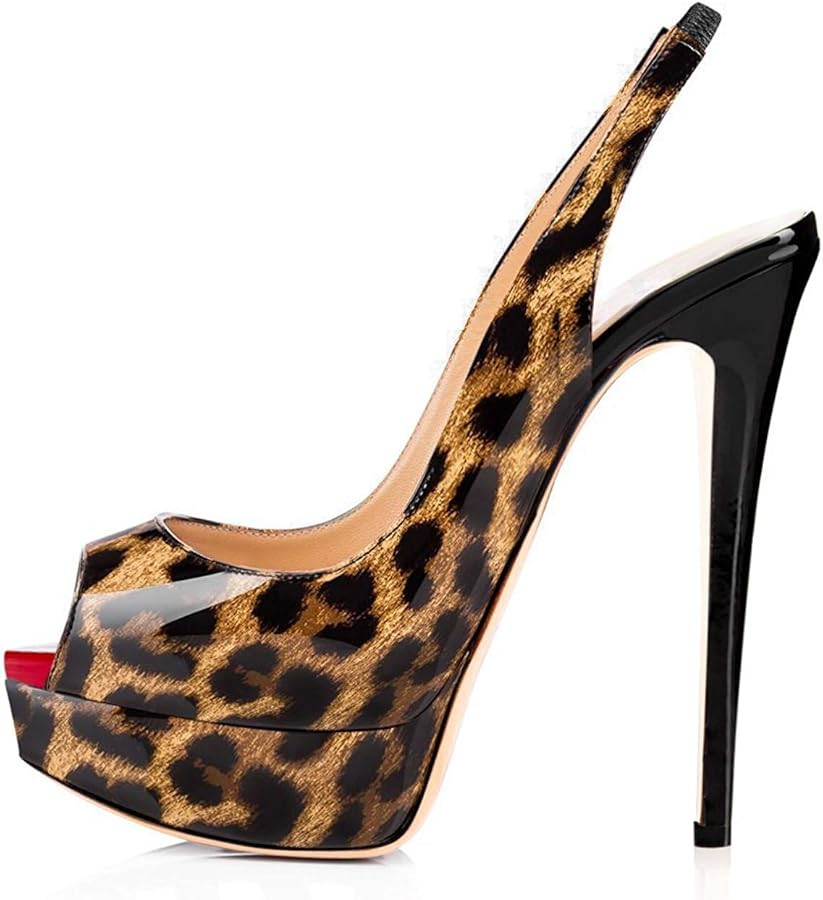 Mettesally Women's Peep Toe Platform Stilleto High Heels Slingback Sandals Pumps Ankle Strap Offi... | Amazon (US)