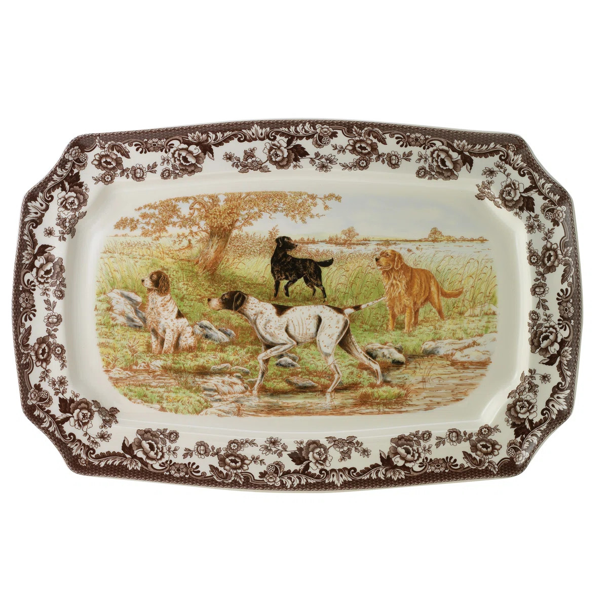 Spode Woodland Dogs Rect Platter 17.5" All Dogs | Wayfair North America