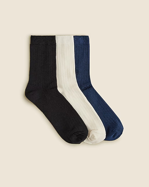 Ribbed bootie socks three-pack | J. Crew US