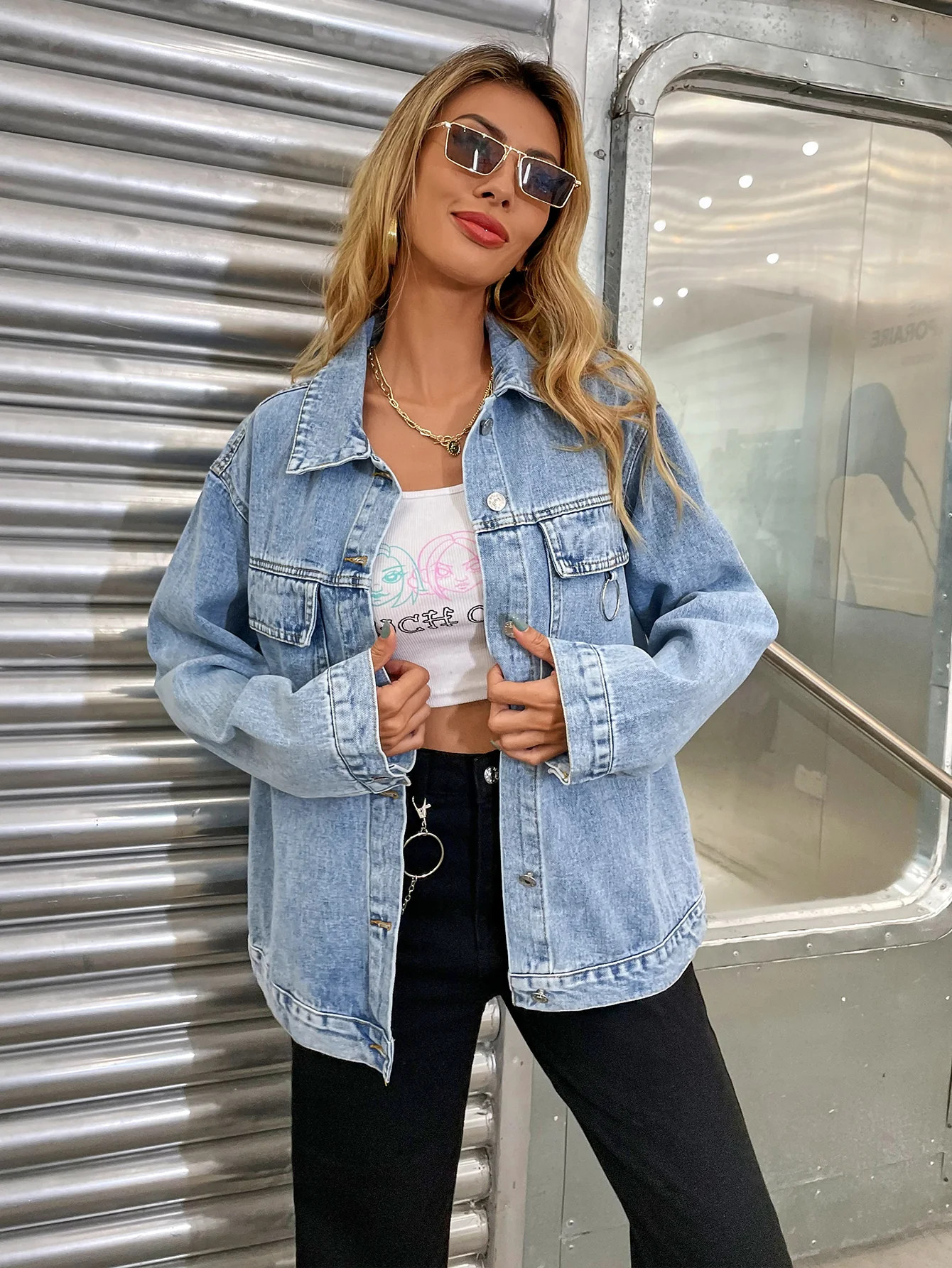 Oversized Drop Shoulder Denim Jacket | 1Sansome