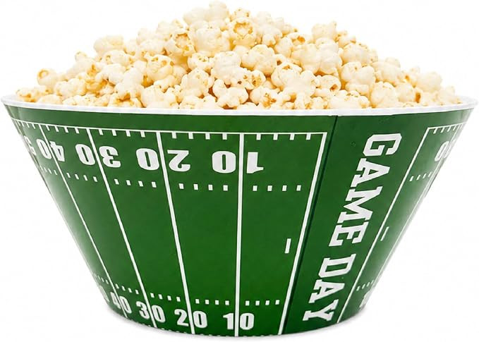 Green Football Snack & Serving Bowl Reusable Melamine Game Day Party Dish | Amazon (US)