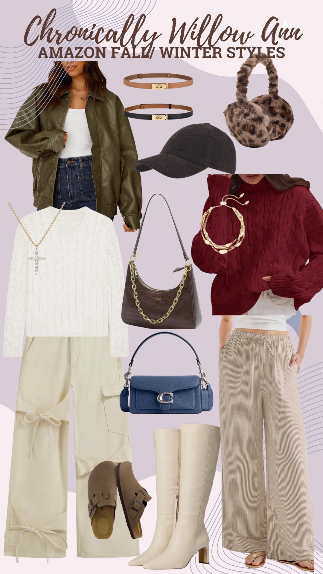 Fall ootd, perfect fall transition and trendy look, perfect trending classic purses and accessories, pants that you will wear daily, coach purposes that will last forever, the perfect leather jacket to throw over any outfit and pull together. The jewelry you can wear in the shower and not worry about tarnishing 

#LTKStyleTip #LTKHoliday #LTKootd