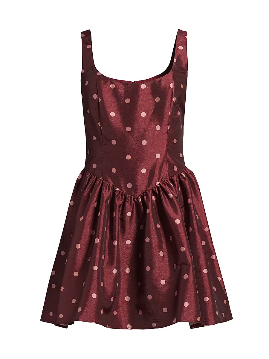 Women's Soleil Polka Dot Minidress - Pomegranate Polka Dot - Size 4 | Saks Fifth Avenue