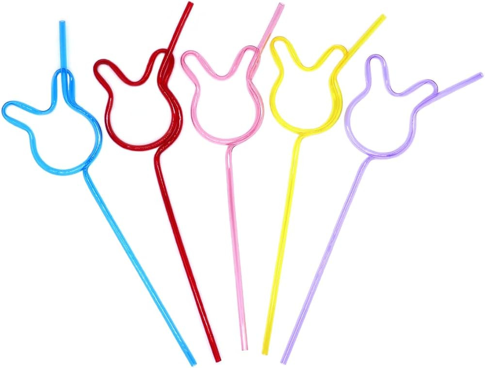 HMQCI Straws Crazy Straws Bunny Shape Party Favors Drinking Straws Reusable Straws Party Favors S... | Amazon (US)