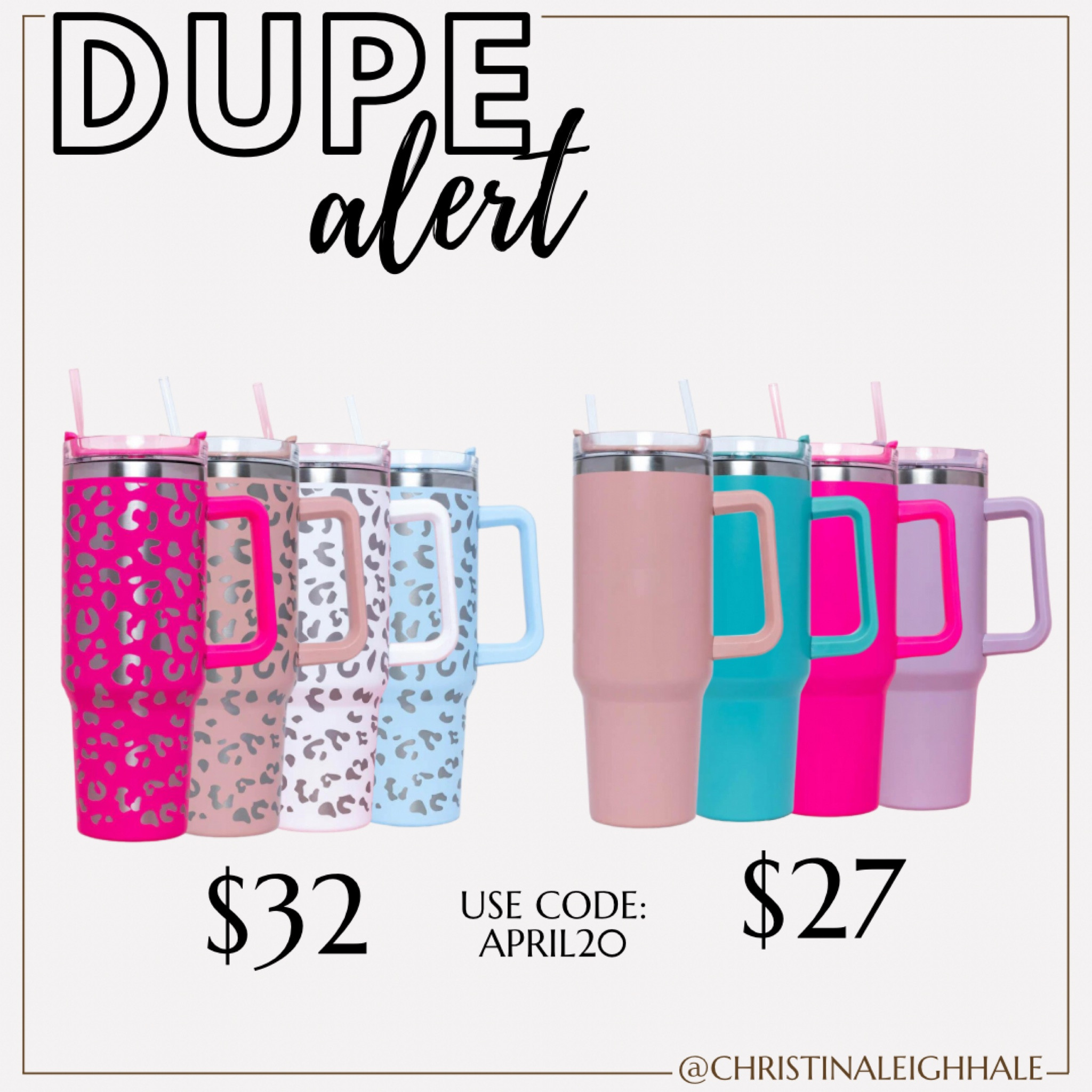 We all love the Stanley’s but if you want something fun and just slightly more cost effective these are fabulous!!!! 
#stanleydupes #stanleytumbler #mothersdaygift #mothersday 

#LTKsalealert #LTKGiftGuide #LTKunder50