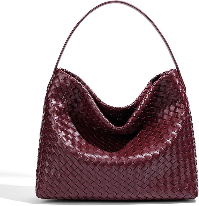 Woven Suede Hobo Bag for Women Trendy Slouchy Shoulder Tote Purse with Leather Crossbody Strap fo... | Amazon (US)