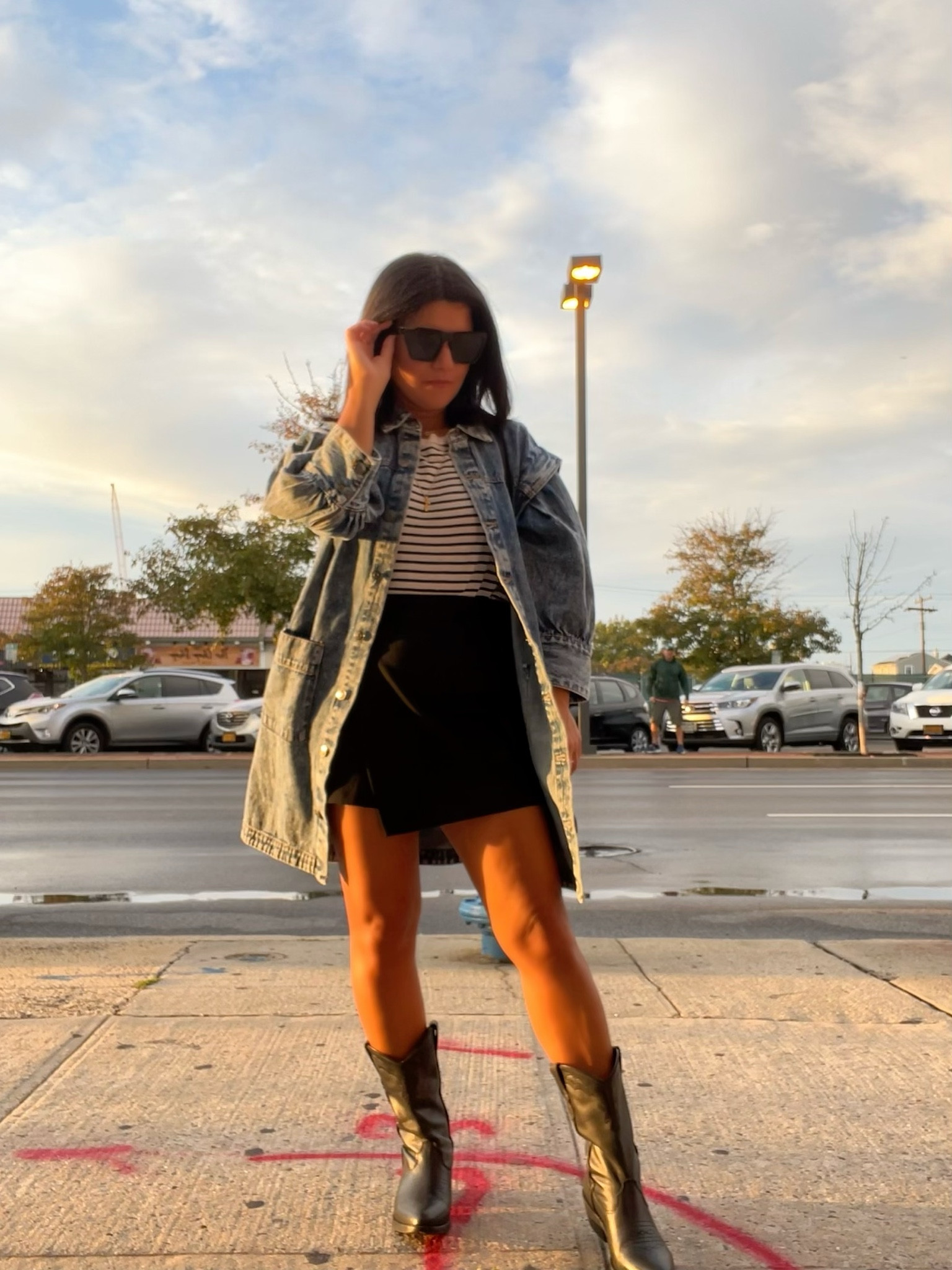 Denim dress styled as a jacket, wearing size 0
Western boots no longer available, similar styles linked!

#LTKSeasonal #LTKshoecrush #LTKunder50