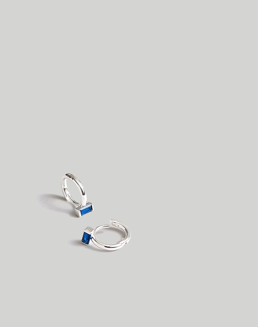 The Tennis Collection Baguette Crystal Huggie Hoop Earrings | Madewell