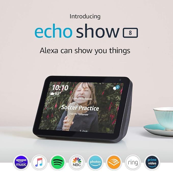 Introducing Echo Show 8 - HD 8" smart display with Alexa - Charcoal | Amazon (US)