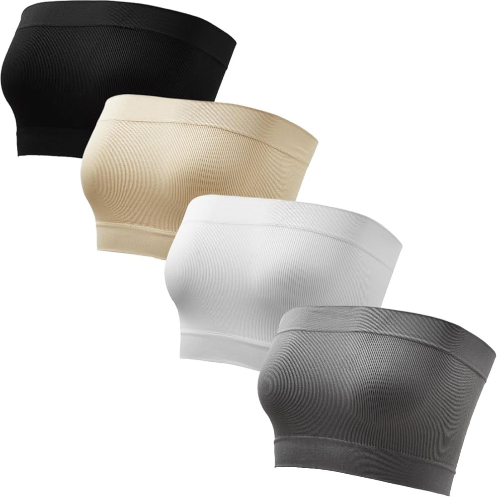 newnice Strapless Bandeau Bra - NoPaded Tube Top for Women Seamless Yoga Everyday Bras Chic & Com... | Amazon (CA)