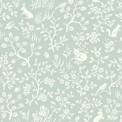 York Magnolia Home Fox & Hare Peel And Stick Green Wallpaper | DecoratorsBest | DecoratorsBest