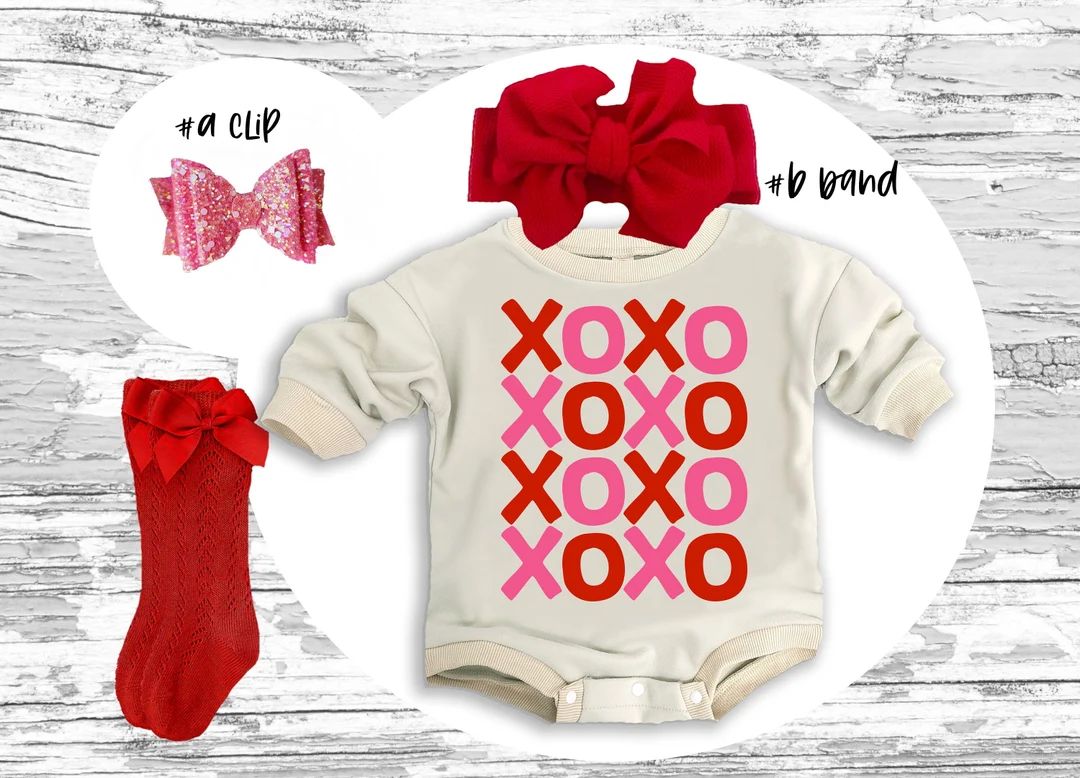 Valentines Day Baby Outfit XOXO Super Soft Cozy Warm - Etsy | Etsy (US)