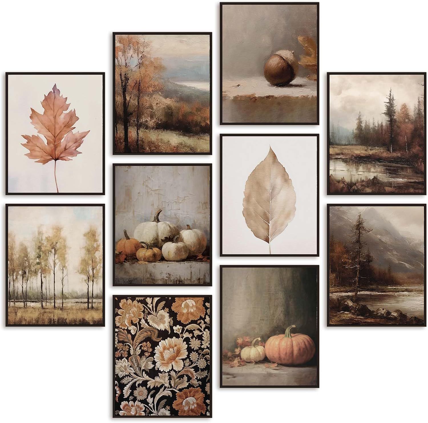 Whaline 10Pcs Fall Vintage Wall Art Prints Assorted Aesthetic Paper Posters Retro Autumn Scenery ... | Amazon (US)