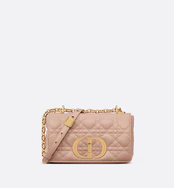 Small Dior Caro Bag Rose Des Vents Supple Cannage Calfskin | DIOR | Dior Beauty (US)