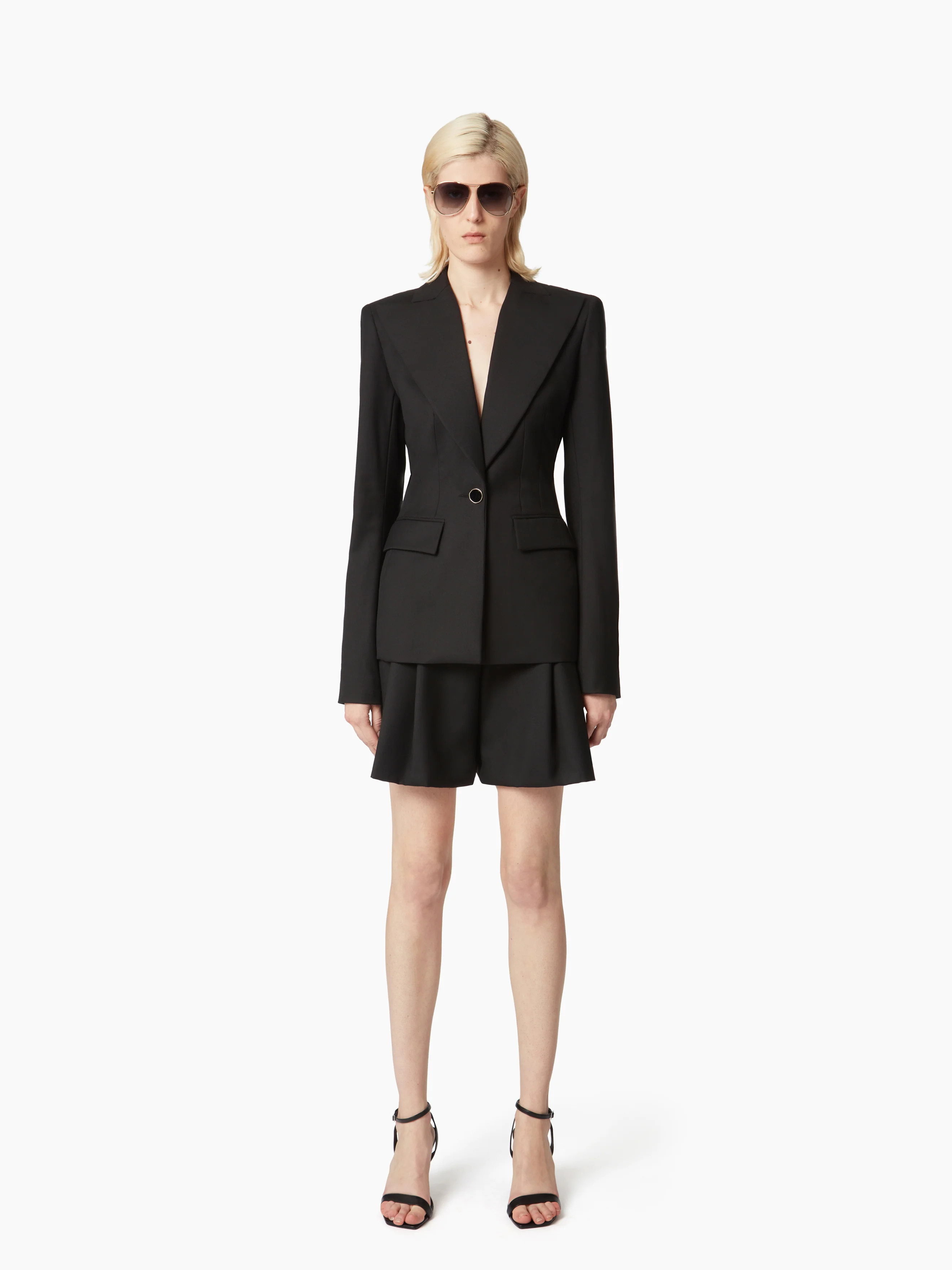 Jacket With Open Draped Back In Black - Nina Ricci | Nina Ricci
