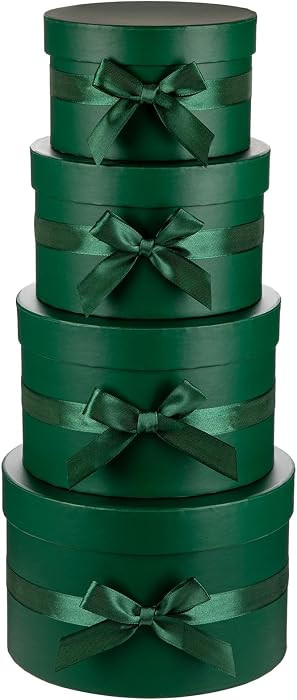 GnFlus Green Gift Boxes with Lids and Bow Ribbon for Presents Set of 4 for Arrangements Flowers W... | Amazon (CA)