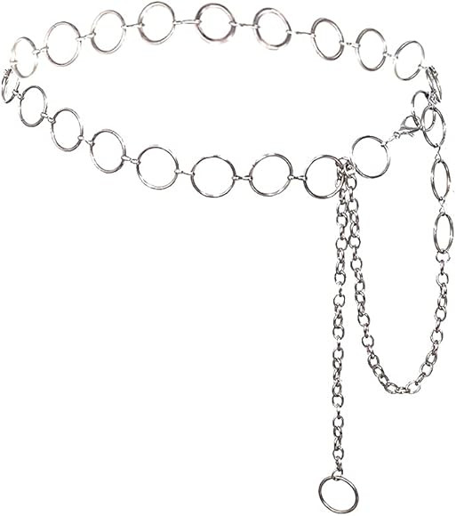 Women Long Tassel Waist Chain Belt Multilayer Body Belly Chain Metal Gold Silver Waist Chain Belt fo | Amazon (US)