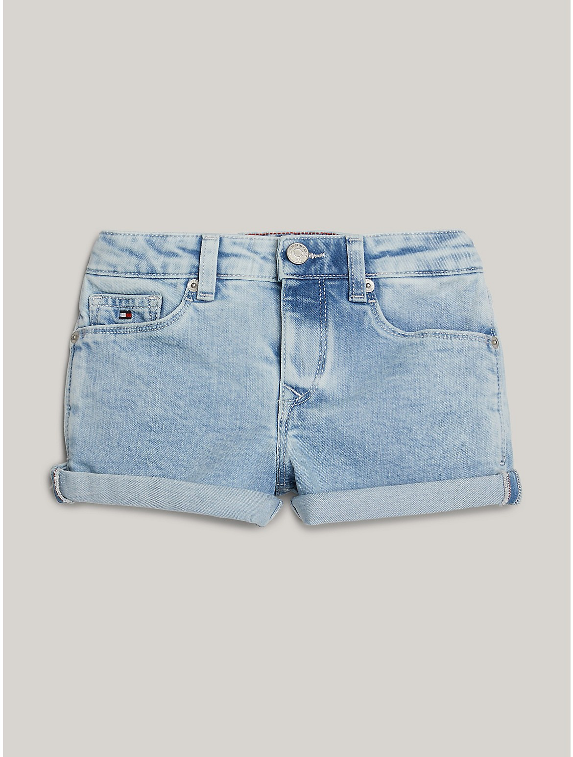 Tommy Hilfiger Girls' Kids' Skinny Fit Denim Short - Blue - 7 | Tommy Hilfiger (US)