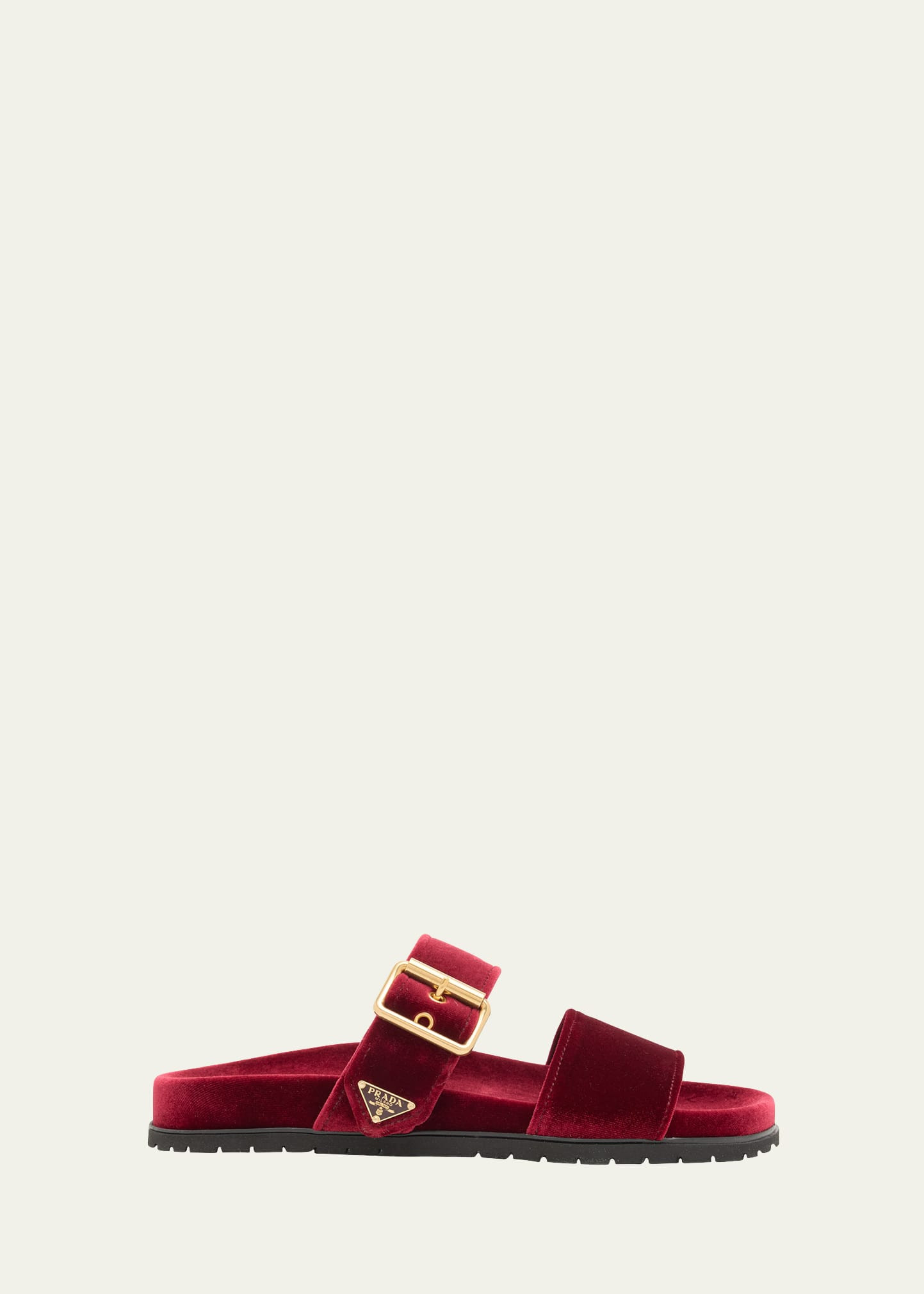 Prada Velvet Dual-Band Flat Sandals | Bergdorf Goodman