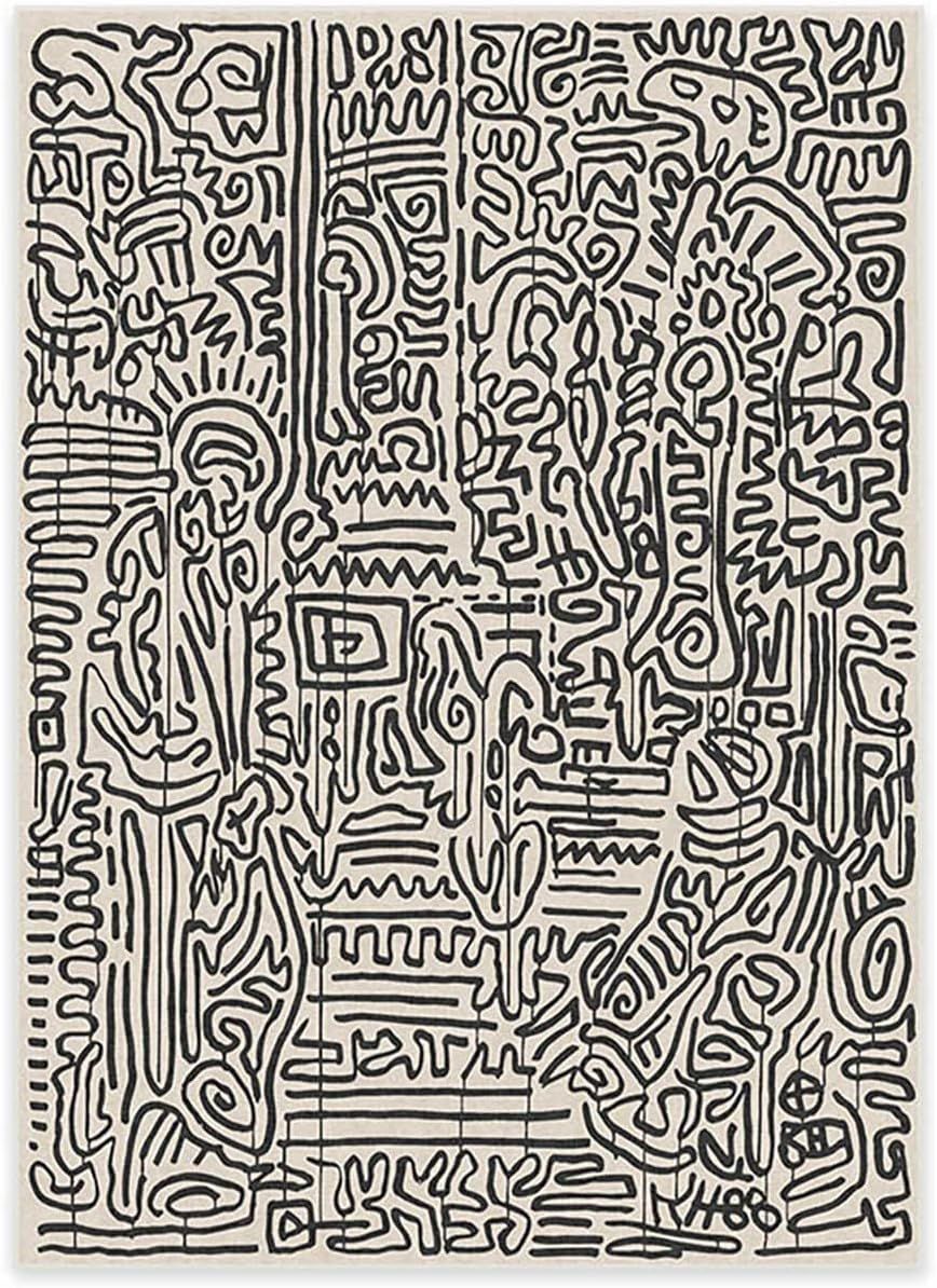 RUGGABLE x Keith Haring Washable Rug - Perfect Area Rug for Living Room Bedroom Kitchen - Child F... | Amazon (US)