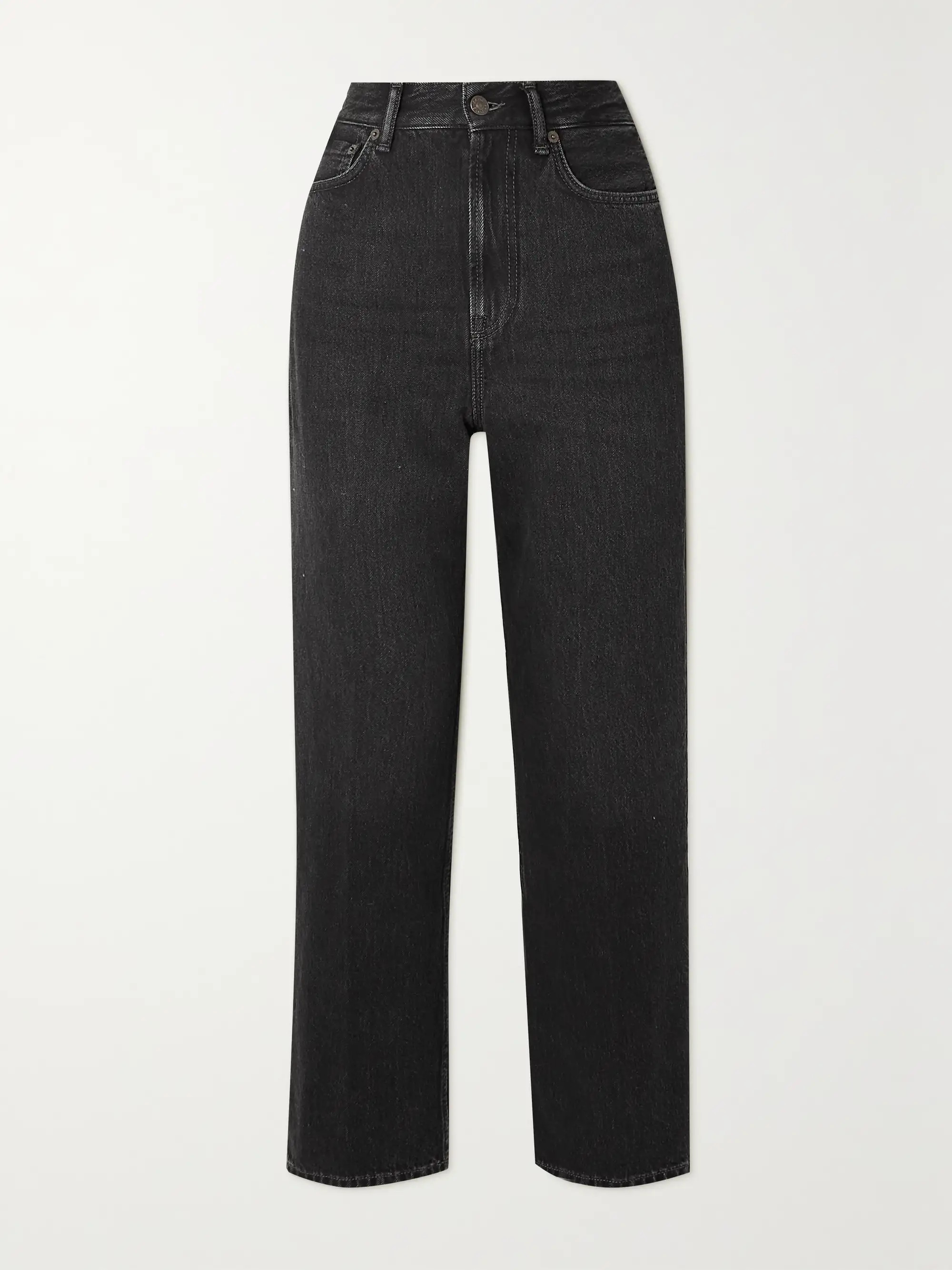 Black High-rise organic straight-leg jeans | ACNE STUDIOS | NET-A-PORTER | NET-A-PORTER (UK & EU)