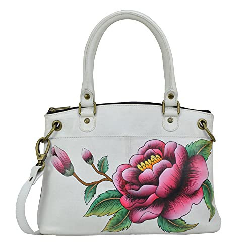 Anna By Anuschka Womens Genuine Leather -Small Satchel, Peony-ivory | Amazon (US)