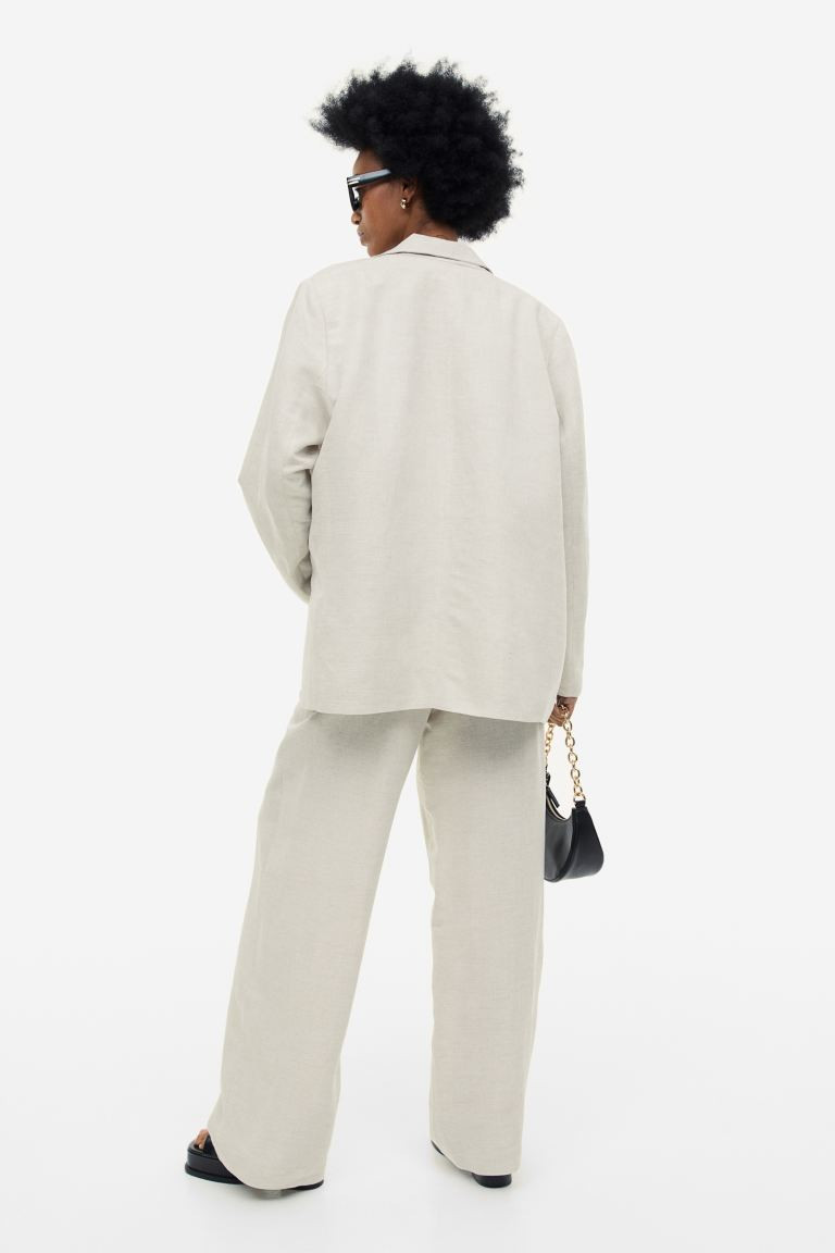 Linen-blend pull-on trousers | H&M (UK, MY, IN, SG, PH, TW, HK)
