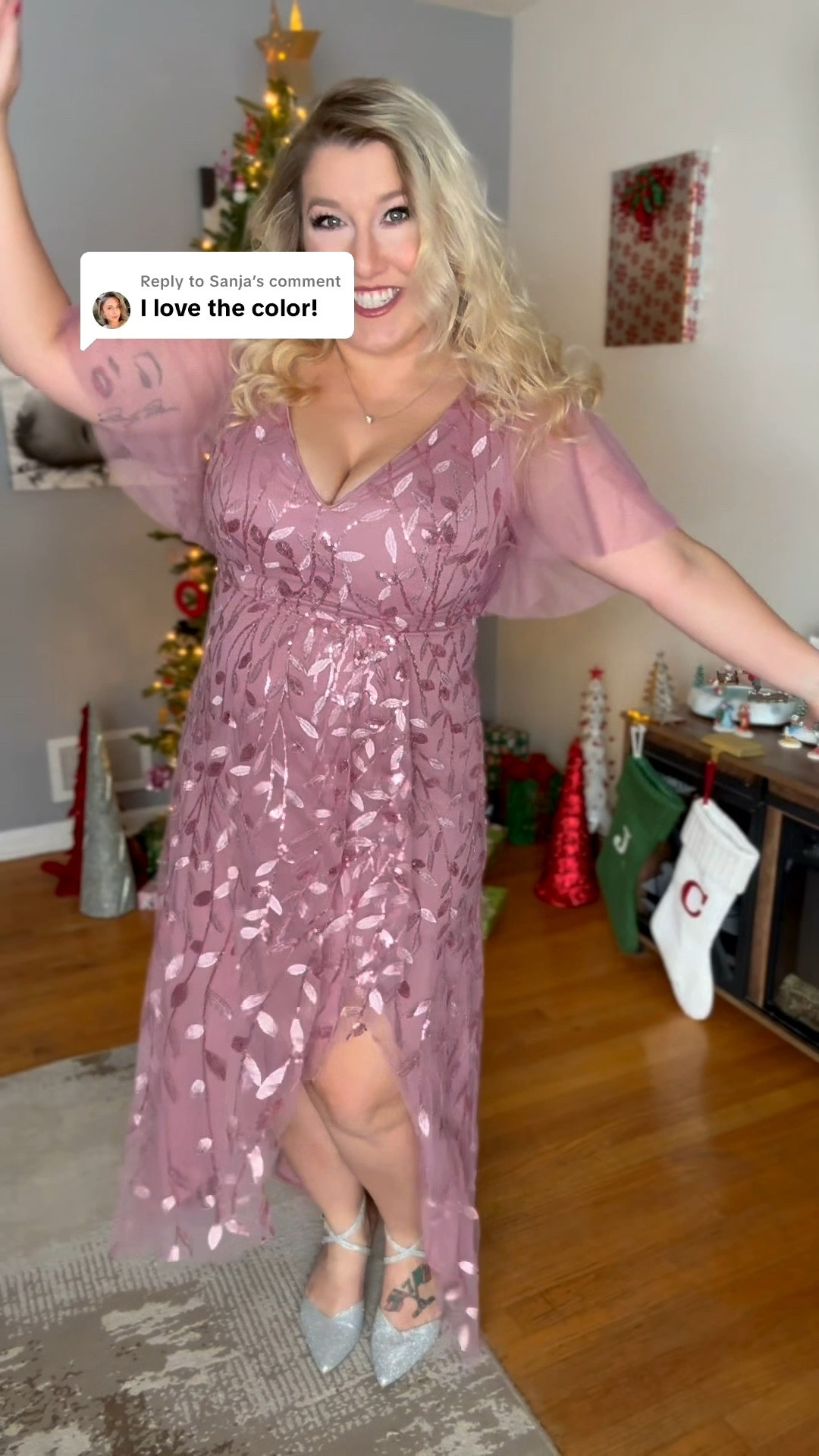 Love this for a formal dress! 

Wedding guest dress- winter wedding guest- sequin dress- holiday dress- pink dress- formal dress- wedding guest outfit 

#LTKHoliday #LTKMidsize #LTKWedding