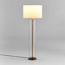Promenade Avenue Black and Brass Floor Lamp with White Shade + Reviews | Crate & Barrel | Crate & Barrel
