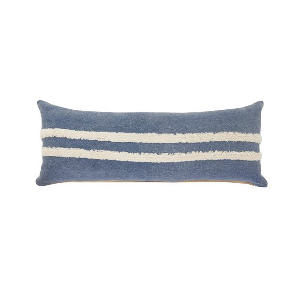 LR Home Double Center Striped Lumber Throw Pillow, 14" x 36", Blue / White | Walmart (US)