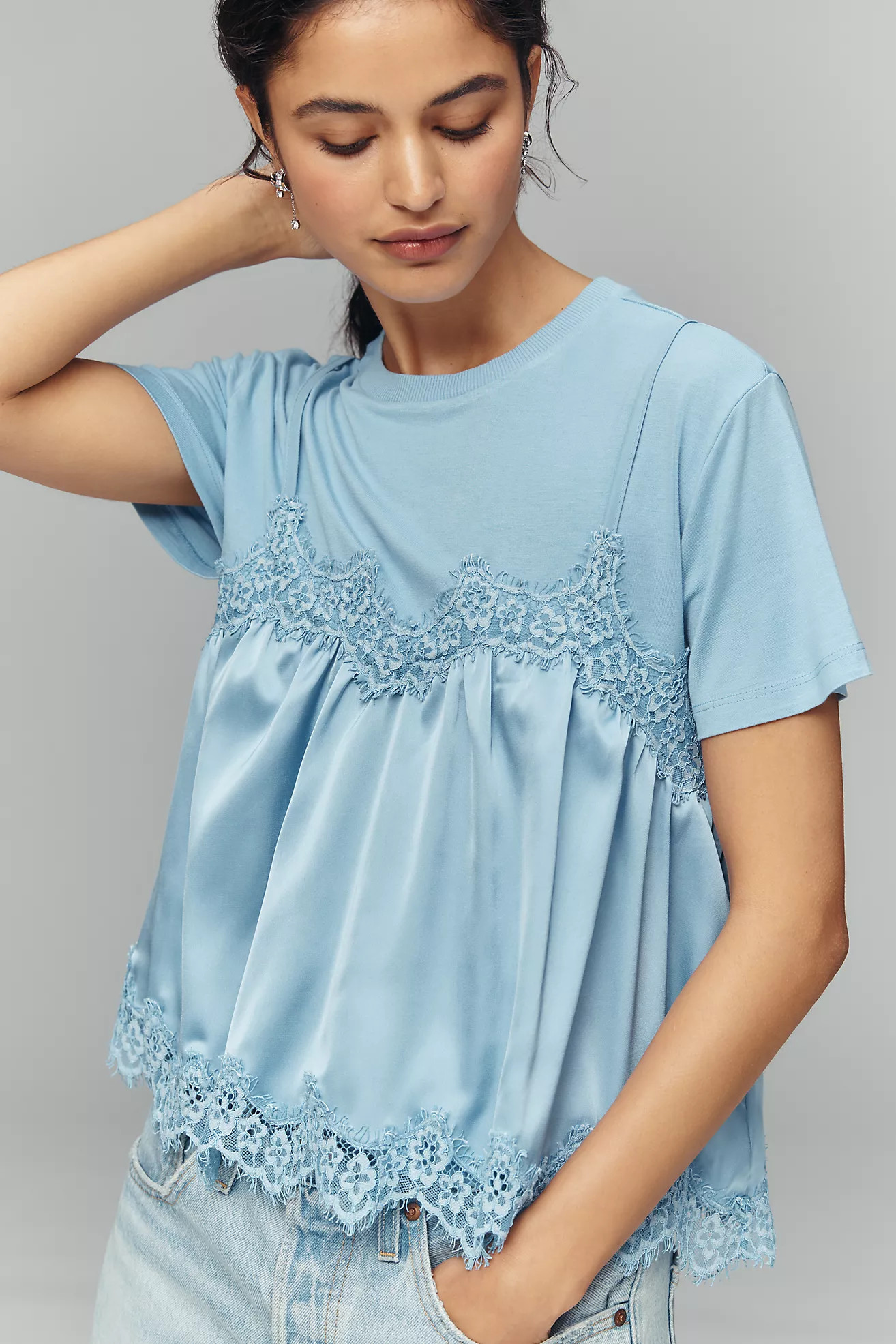 By Anthropologie Layered Twofer Tank T-Shirt | Anthropologie (US)