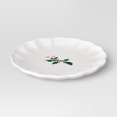 6.25" Stoneware Scallop Holly Berry Appetizer Plate - Threshold™ | Target