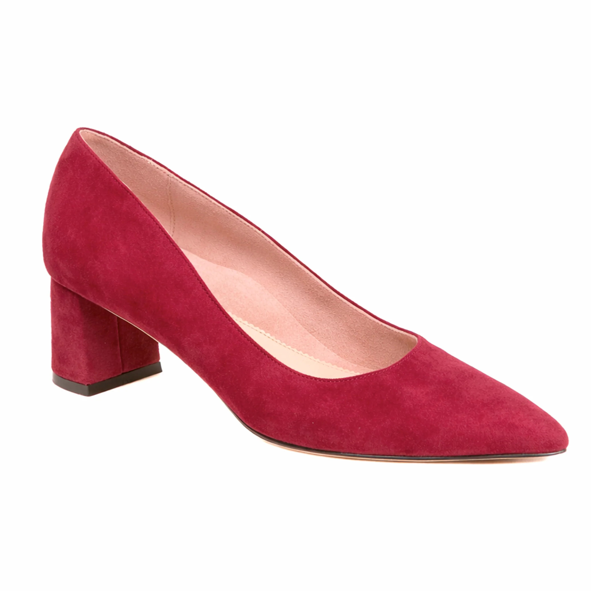 Gutsy Garnet Suede Lower Block Heel | ALLY Shoes