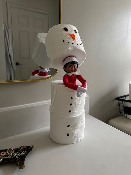 Elf on the shelf day 3. Toilet paper snowman. 

#LTKkids #LTKHoliday #LTKSeasonal