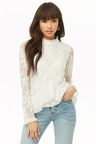 Lace Mock Neck Top | Forever 21 (US)