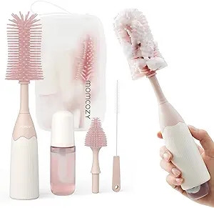 Momcozy Bottle Brush Kit with Push-Press Foam Design - Newborn Essentials Gift, Portable Cleaning... | Amazon (US)