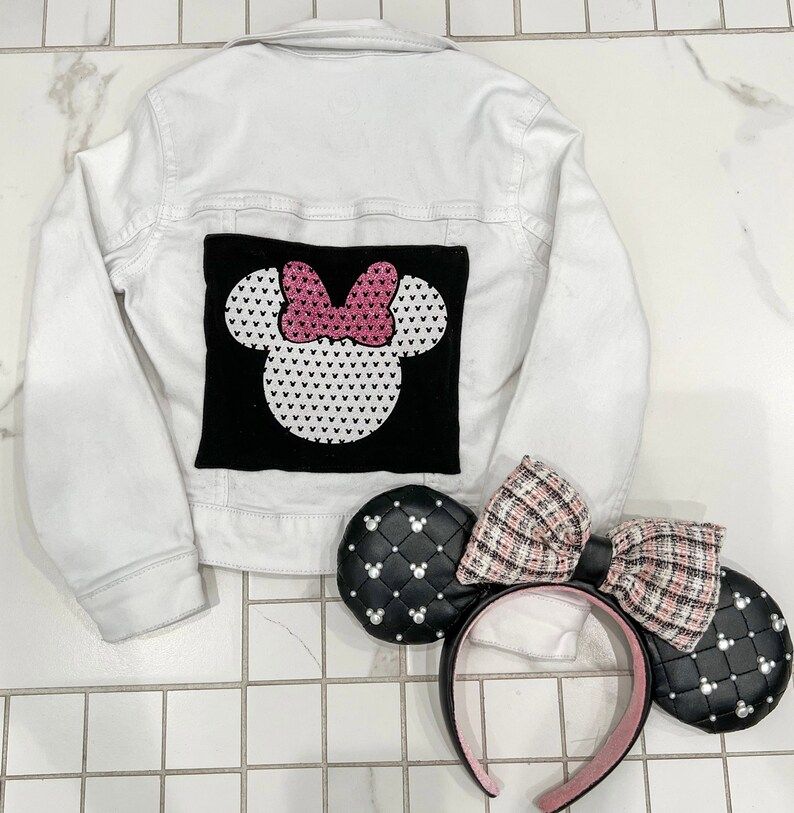 Kids Minnie Mouse White Denim Jacket Disney Denim Jacket - Etsy | Etsy (US)