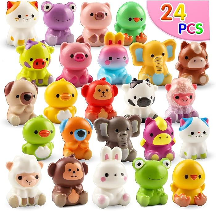KissFuture Party Favors for Kids, 24PCS Animal Squishy Toys, Goodie Bags Stuffers for Kids, Pinat... | Amazon (US)
